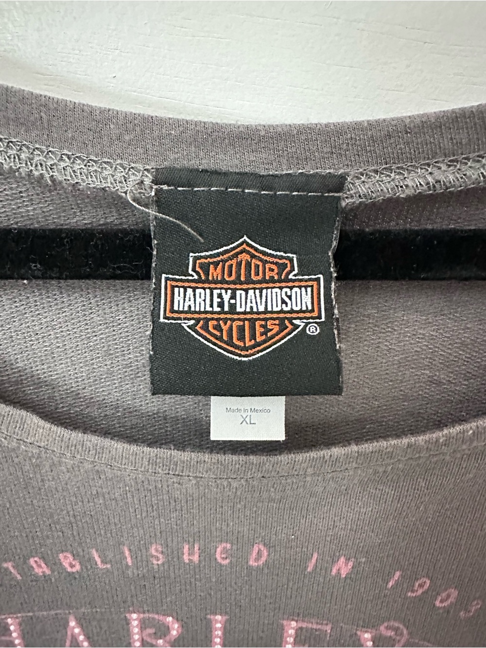Harley Davidson XL grey Salt Lake City cotton blend long sleeve top streetwear - Picture 4 of 11